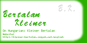 bertalan kleiner business card